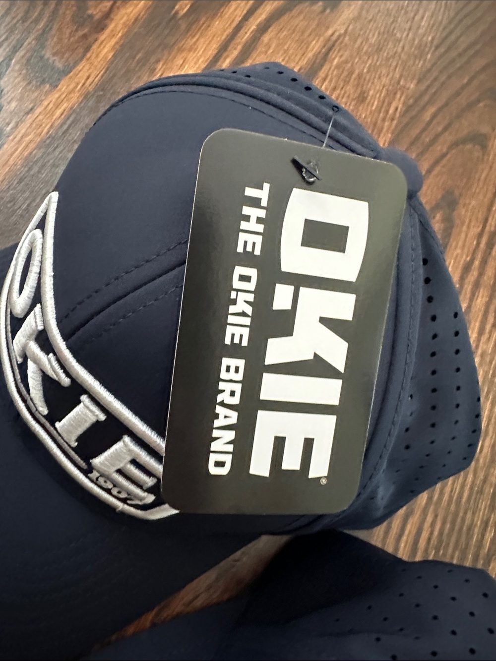 Okie Men's New Navy Mesh-Back Ball Cap Trucker Hat NWT - Picture 2 of 5
